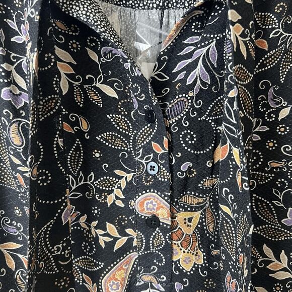 NWT Michael Stars Alexei Printed Bow Blouse Size 2X - Picture 5 of 12